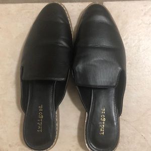 Indigo RD black mule slides